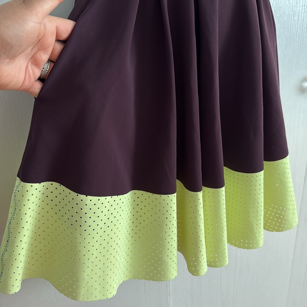 RARE Lululemon Away Dress Black Cherry/Clear Mint Mesh Cut-Out Tennis Athletic 2 - Picture 8 of 15